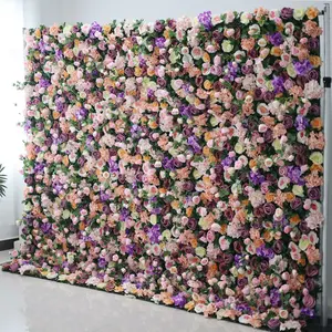 背景装飾の集まり、結婚式、舞台活動のための3D色あせた造花壁パネル