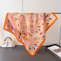 Nouveaux foulards en polyester à motif floral, légers et doux, imprimés de fleurs, effet soie, carrés, châles de plage pour femmes