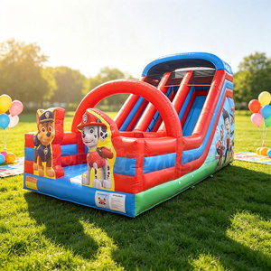Glissière gonflable à Double voie de location de fête commerciale Glissière gonflable à thème de patte de chien de <span class=keywords><strong>patrouille</strong></span> Glissière sèche humide pour enfants et adultes - Product Image 1