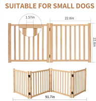 Barrière autoportante en bois massif moderne pour chiens/chats/petits animaux, design durable à 2 panneaux, utilisation intérieure, hauteur 23 pouces