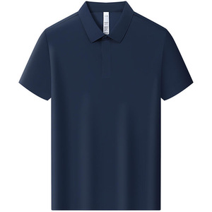 Polo Shirt Short Sleeve Navy Blue Solid Color Nylon Fabric For Daily Wear And Corporate Use - Product Image 1