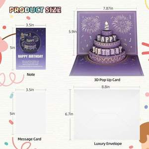 Cartes d'<span class=keywords><strong>anniversaire</strong></span> avec feux d'artifice, lumières, <span class=keywords><strong>musique</strong></span> et son, gâteau 3D pop-up, cartes d'<span class=keywords><strong>anniversaire</strong></span> avec effets sonores, cadeau - Product Image 6