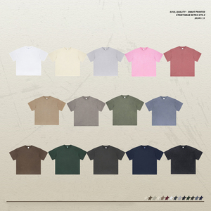 เสื้อยืดโอเวอร์ไซส์ คอตตอน 100% หนัก 250 กรัม แขนสั้น ทรงวินเทจ ล้างสีแบบแอซิดวอช  คอกลม - Product Image 3