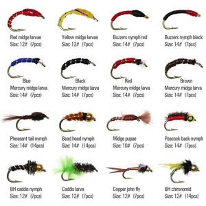 Commercio all'ingrosso 133 pz/set ultrasottile portatile ninfa Scud Midge mosche Kit assortimento con scatola pesca alla trota esche a mosca - Product Image 2