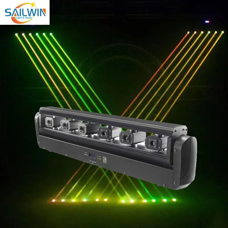 Sailwin Professionalフルカラー6X500mW RGBムービングヘッドディスコレーザーバーライト、DMX512付きイベントパーティーステージライト用