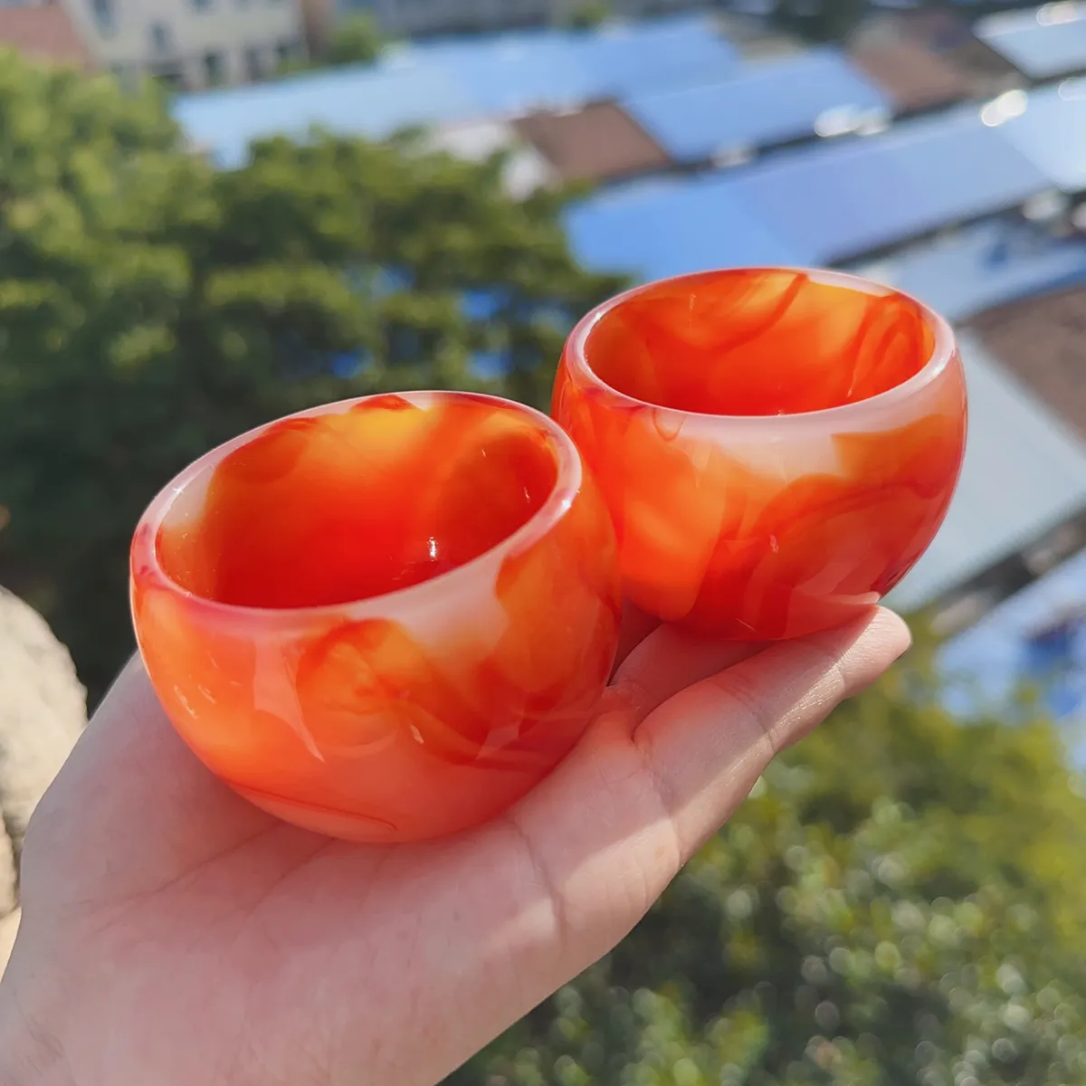 Taza de ágata roja al por mayor, piedra preciosa curativa tallada a mano, taza de té cornalina, cuenco de cristal para decoración del hogar, regalo