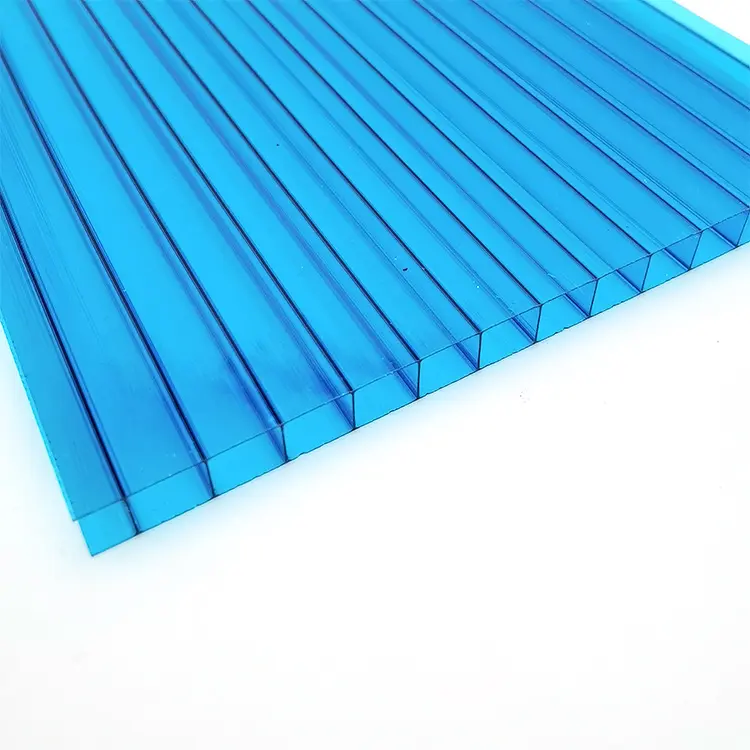 Wärme wärme isolierung 6mm blaue hohle Polycarbonat-Dach paneele für Sonnenschutz markisen