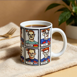 Taza de Cerámica con Caricatura del Equipo del FC <span class=keywords><strong>Barcelona</strong></span>, Personalizable, para Aficionados al Barça - Product Image 1