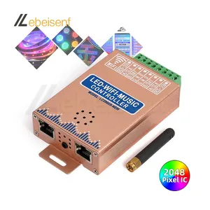 LC2000B WIFI SPI Music Spectrum RGB Controller per WS2812B LED Digital Pixel Strip 8-2048 Pixel LED Screen Controller con Built