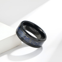 Bague Dragon Unisexe Dominante en Acier Tungstène et Fibre de Carbone, Style Nibelungen, avec Diamant et Plaqué Or 14K, Collection Transfrontalière 2023