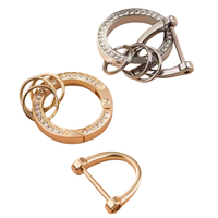 Point d'insertion en métal perceuse anneau à ressort porte-clés ouverture, gros porte-clés diamant strass accessoires porte-clés voiture de luxe