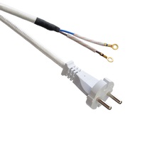 Conducteur de câble tressé en coton multicolore, câble Cooper ou CCA avec fiche à 2 broches, approuvé VDE pour l'alimentation électrique en fer