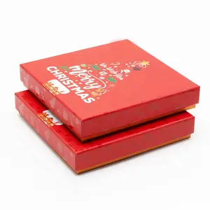Persegi Hadiah Natal Dekorasi Persegi Panjang Kustom Memimpin Industri Terbaik Selamat Datang Mode Kacang Kotak Kertas Makanan