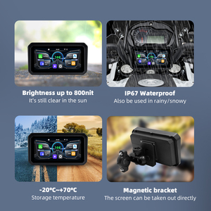 Ekiy 6 inch <span class=keywords><strong>New</strong></span> xe máy Navigation Carplay không dây <span class=keywords><strong>Android</strong></span> Auto Motor Monitor DVR Màn hình hiển thị màn hình Carplay hiển thị không dây - Product Image 6