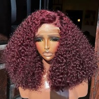 Vente pas cher de cheveux humains complets Double dessiné par plumé Lace Front Pixie bouclés vietnamien perruques sans colle de cheveux humains