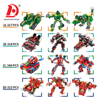 Juguete Robot de Bloques de Construcción Transformable en 3 Formas, Coche de Carreras, Nave Espacial, Mecha, Juego de Ladrillos Educativos, Bloques de Construcción DIY