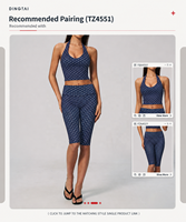 Ensemble de yoga Dingtai à pois 2 pièces pour femme, short taille haute et soutien-gorge de sport décolleté en V profond, ensemble d'entraînement assorti très élastique, logo personnalisé OEM