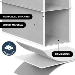 Organizador Colgante de 10 Estantes, Gris, para Colgar detrás de la Puerta, Organizador de Armario, Tela No Tejida, 33x15x85cm - Product Image 4
