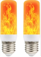 Ampoule LED Mini Flamme 4 Modes Effet Flamme Scintillante pour Culots E26/E27/E14 85-265V pour Éclairage de Jardin