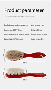 Blaireau de rasage en crin de cheval doux et naturel pour hommes, brosse de toilettage pour barbe avec manche <span class=keywords><strong>suspendu</strong></span> en <span class=keywords><strong>bois</strong></span> - Product Image 6