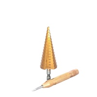 Jeu de forets étagés HSS à cannelure droite, revêtement titane, 4-32 mm, avec poinçon central, pour perçage du métal