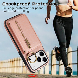Étui portefeuille de luxe en cuir avec cordon et bandoulière pour <span class=keywords><strong>iPhone</strong></span> 18 Pro Max, compatible <span class=keywords><strong>iPhone</strong></span> 15, 16e, 17 - Product Image 4