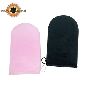 Applicateur de faux bronzage en velours rose <span class=keywords><strong>noir</strong></span> pour <span class=keywords><strong>le</strong></span> corps de marque privée personnalisé gant de bronzage gant de bronzage - Product Image 1