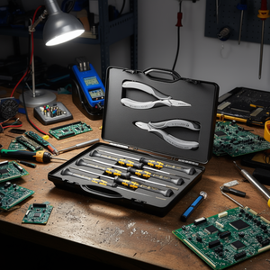 Juego de alicates electrónicos de 5 piezas con destornilladores para reparación de componentes electrónicos y kit de herramientas de mantenimiento - Product Image 2