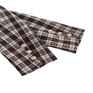 2025 <span class=keywords><strong>Blazer</strong></span> di <span class=keywords><strong>Tweed</strong></span> con stampa scozzese da <span class=keywords><strong>donna</strong></span> alla moda-abbinamento classico, Outwear invernale - Product Image 6