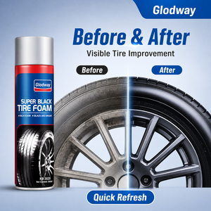 <span class=keywords><strong>Mousse</strong></span> pour pneus de moto Glodway 560ml, nettoyant pour roues de voiture, spray protecteur noir brillant pour caoutchouc, <span class=keywords><strong>anti</strong></span>-âge, soin et brillance - Product Image 2