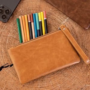 Wholesale Vintage PU Leather Wristlet <b>Clutch</b> <b>Bag</b> Large Capacity Zipper Passport Holder <b>with</b> <b>Wrist</b> <b>Strap</b> for Travel and Daily Use - Product Image 4