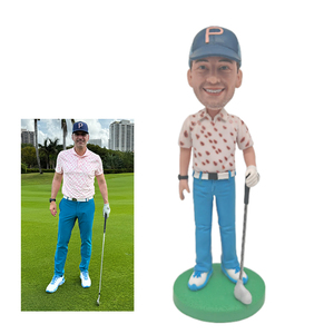 Handmade Custom Golf Shake Head Statue Unique Polymer Clay Statue Clay Doll-Novelty Gifts