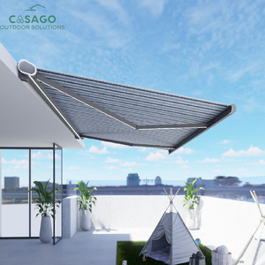 Auvent de fenêtre en aluminium imperméable à cassette intégrale, rétractable, protection solaire extérieure avec manivelle - Product Image 4