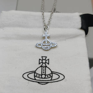 Collar de circonita Saturno de moda Empress Dowager Vivienne, cadena de plata para clavícula, joyería para mujer, venta al por mayor Yuanchen - Product Image 2