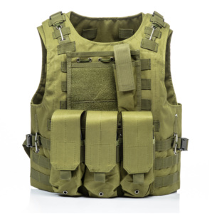 Gilet Tattico Mimetico Verde per Caccia, Porta Piastre con Sistema Molle, Gilet da Combattimento Resistente all'Usura - Product Image 4