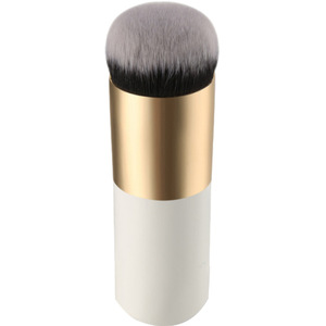 Pinceau de maquillage en forme de champignon, fibre synthétique, virole en cuivre, pour application de fond de teint sur le visage, blanc, noir, rose - Product Image 2