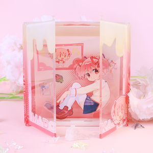 Boîte acrylique de support d'ouverture de porte en acrylique Magi <span class=keywords><strong>Madoka</strong></span> Magica personnalisée boîte acrylique d'affichage de bureau de personnage d'anime de dessin animé - Product Image 1