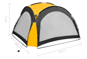 Gazebo solaire polyvalent de 3.6x3.6m avec lumières LED abri de dôme de jardin pour meubles d'extérieur pour la fête Camping emballage de commande par correspondance - Product Image 6