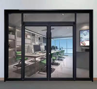Porte commerciale moderne en acier inoxydable et verre intégral pour entrée d'hôtel et d'hôpital, taille personnalisée