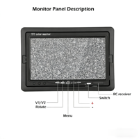 Monitor LCD TFT FPV de 7 Pulgadas (1024 x 600) con Conector Tipo T, Sin Luz Azul, para Estación Terrestre Phantom