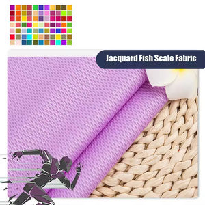 Tissu en maille jacquard extensible à motif écailles de poisson pour T-shirt de sport, séchage rapide, léger et respirant, vente en gros - Product Image 4
