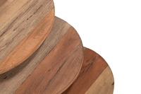 Ensemble de tables basses rondes en fer/bois, lot de 3, meubles de salon, prix de gros