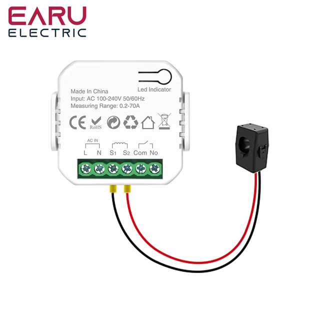 Smart WiFi Power Energy Meter With CT Clamp AC110V 220V Timer Relay Switch Voltage Current Protector Remote Control EASEM-F-EWE