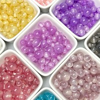 Perles rondes brillantes DIY 8/10/12/16 mm pour bracelets, chaînes de téléphone, accessoires de bijoux faits à la main, vente en gros
