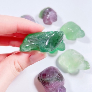 Tortue en cristal de <span class=keywords><strong>fluorite</strong></span> naturel, 1 pouce de long, sculptée à <span class=keywords><strong>la</strong></span> main en chine, pour vente ou décoration - Product Image 6