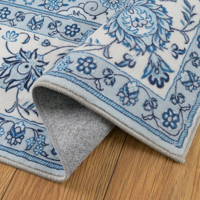 Tapis persans de couleur bleue tapis d'impression 3D lavables tapis de polyester de pile de coupe pour les chambres à la maison