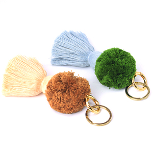 Porte-clés à <span class=keywords><strong>pompon</strong></span> en coton pour sac à main et porte-clés <span class=keywords><strong>pompon</strong></span> coloré à <span class=keywords><strong>deux</strong></span> niveaux pour sac à main - Product Image 5