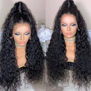 Peluca de Alta Calidad de 30 Pulgadas, Estilo <span class=keywords><strong>Clueless</strong></span>, Ondas Naturales, con Frente de Encaje HD, 100% Cabello Humano Virgen, sin Pegamento, con Cierre de Encaje - Product Image 4