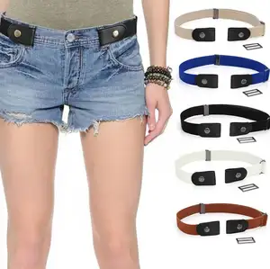 Fashion No Buckle Stretch Adjustable Belt Dresses Slim Elastic Invisible Waist Belt Women Jean Pant Buckle-Free Belts