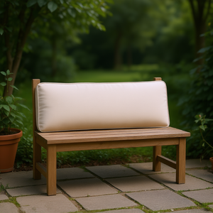 Coussin de banc de jardin en tissu Oxford beige, rectangulaire, rembourrage en fibres creuses, résistant à l'eau, utilisation en extérieur toute saison - Product Image 2